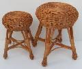 Taboret wiklinowy. średnica siedziska 33, wys 47