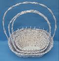 Kosz prezentowy mały, biały. Cena netto 25,20 góra 31 x 18, dno 22 x 11.5, wys. 8/15/44