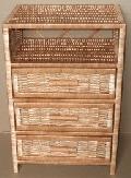 Szafka, komoda wiklinowa z szufladami 45 x 30 wys. 65, wys, nóżek 5 cm