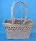 Kosz z rogożyny 3455 dno 30,5 x 14, góra 37 x 17, wys. 24 z raczkami 44