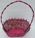 Kosz prezentowy ¶redni ró¿owy góra 37x22, wys 11/19 z pa³±kiem 40, dno 25x13